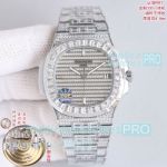 Luxury Replica PDF Factory Patek Philippe Nautilus 5719 Full Diamond Iced Out Watch 